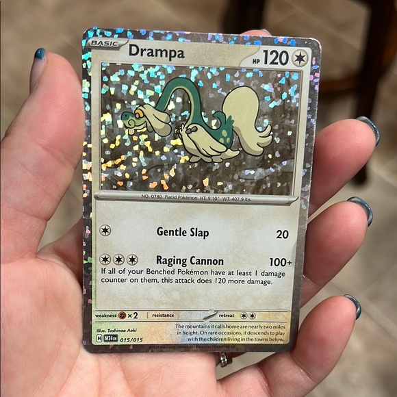 Drampa Pokmon Card with Holographic Background - greenwatershopping.com